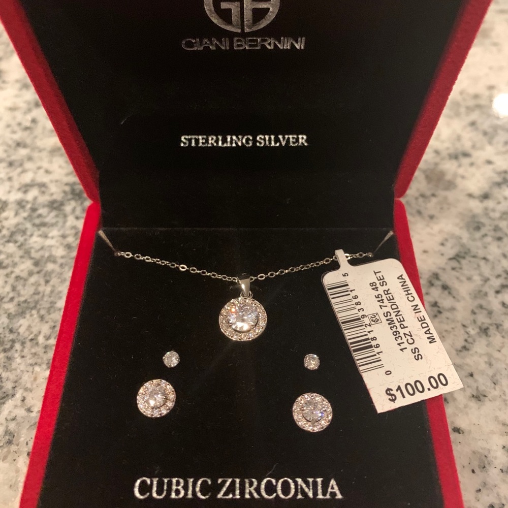 Sterling silver necklace and earring set
